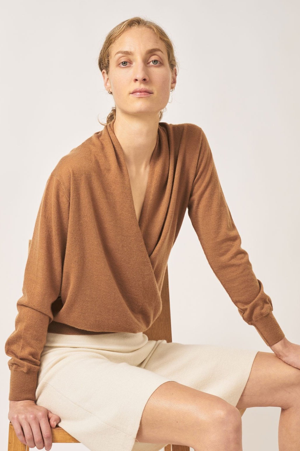 Cross Front Cashmere Sweater