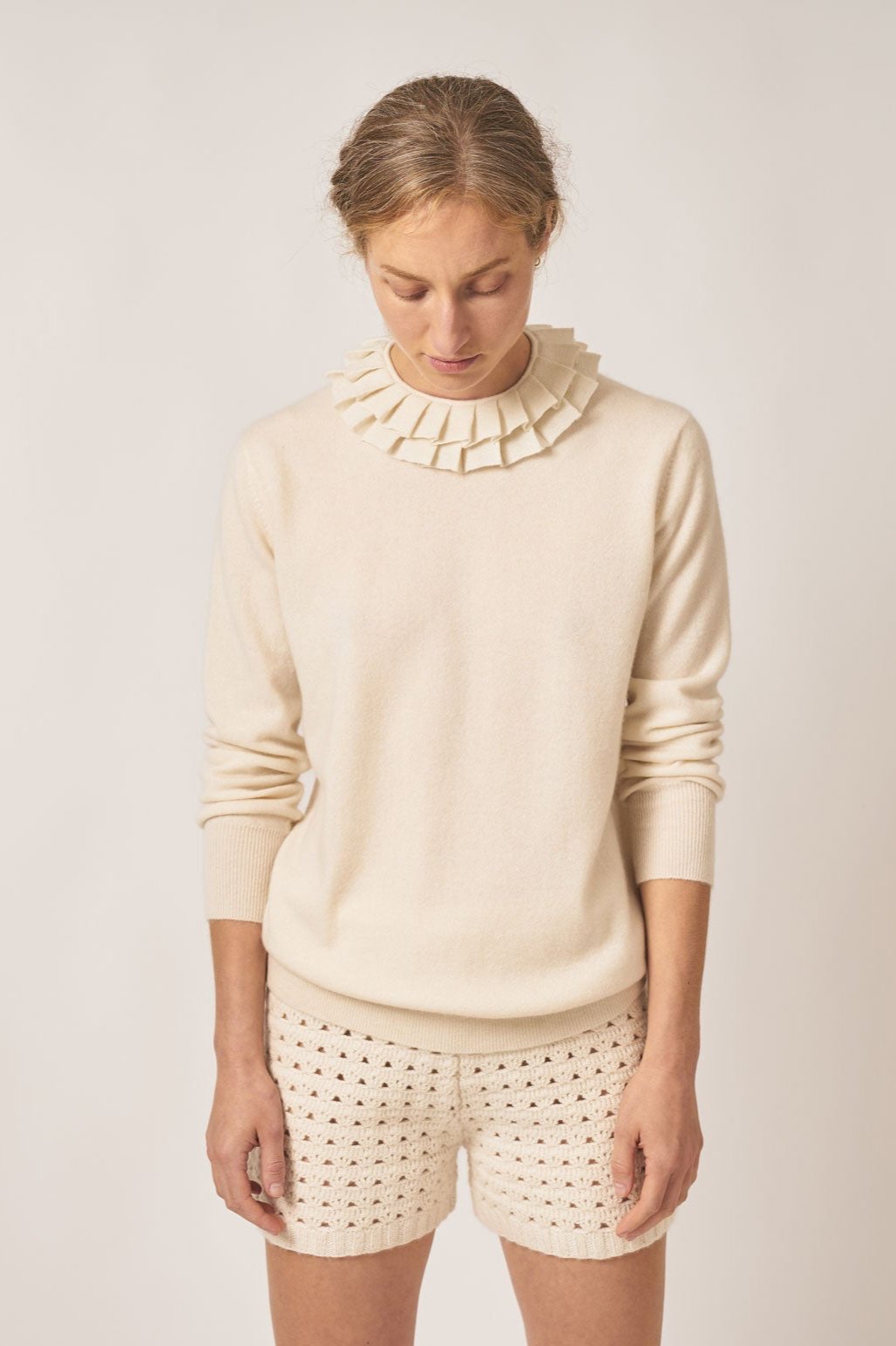 Pleated Cashmere Collar