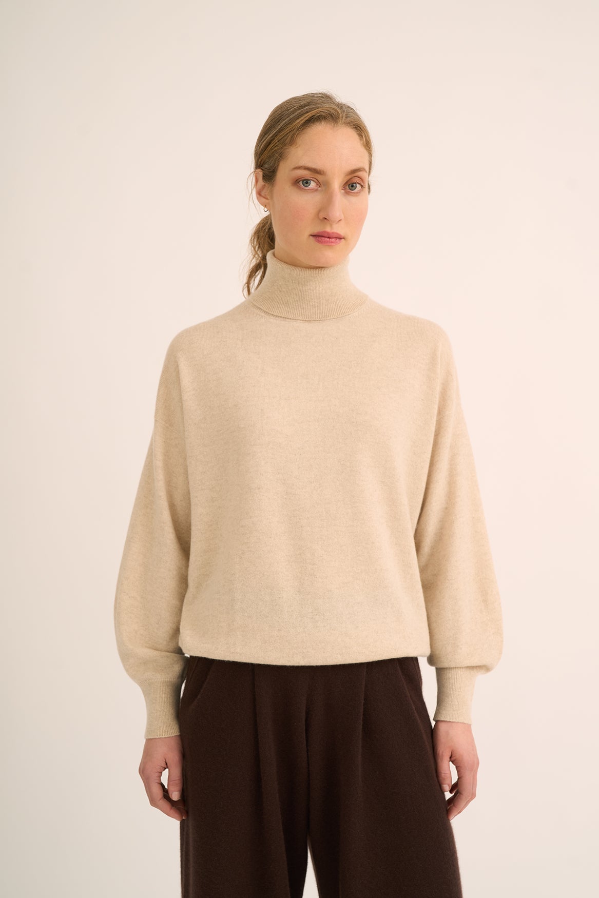 45 Bell sleeve roll neck sweater