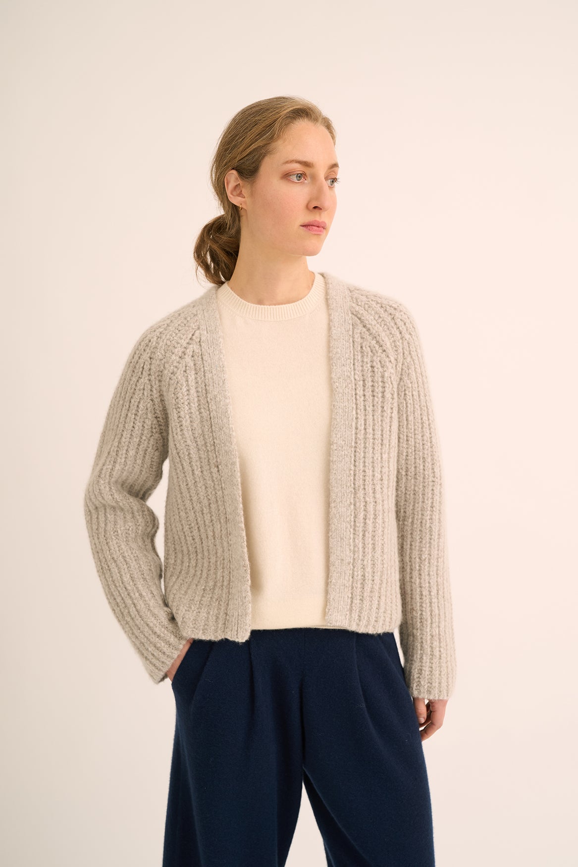 436 Half cardigan rib Edge to Edge cardigan