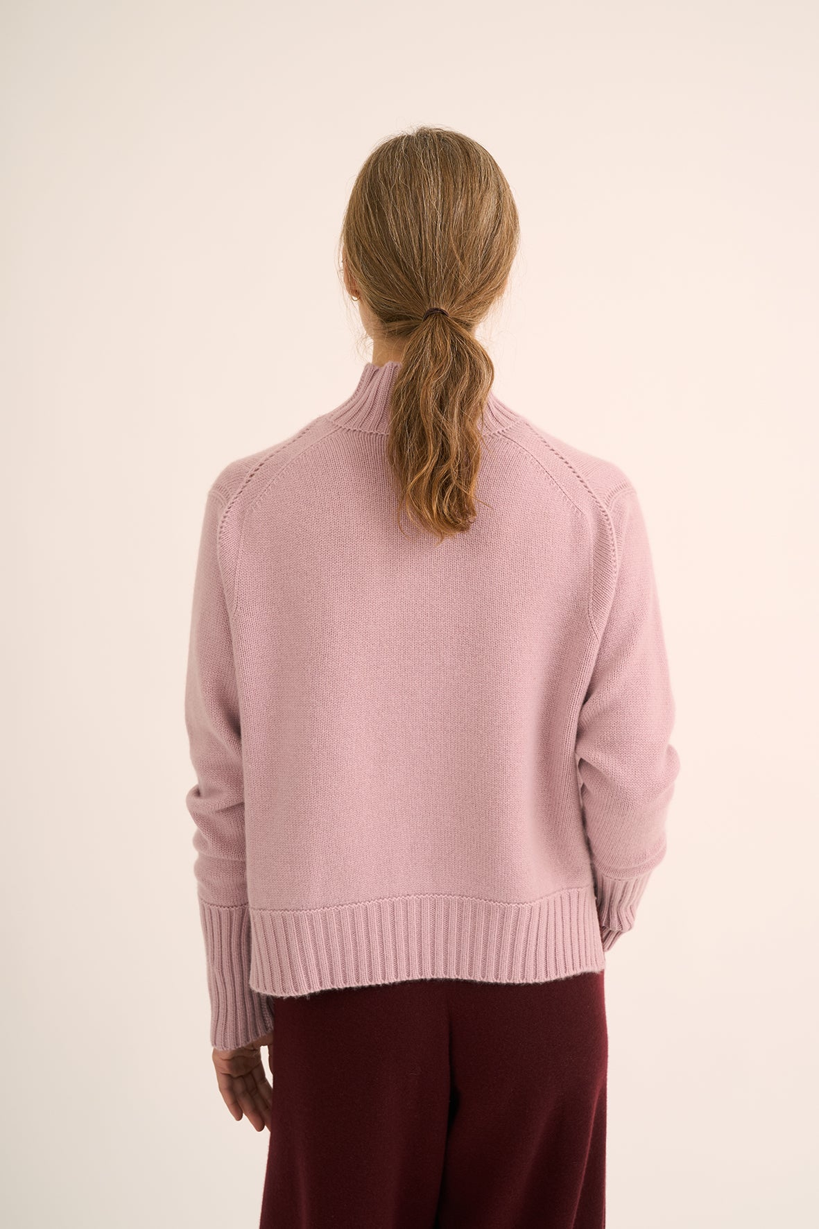 217 Turtle neck sweater with pointelle detailing