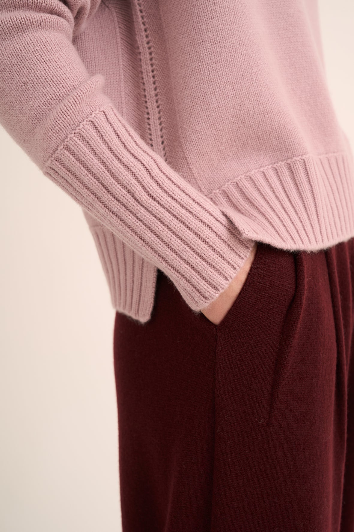 217 Turtle neck sweater with pointelle detailing