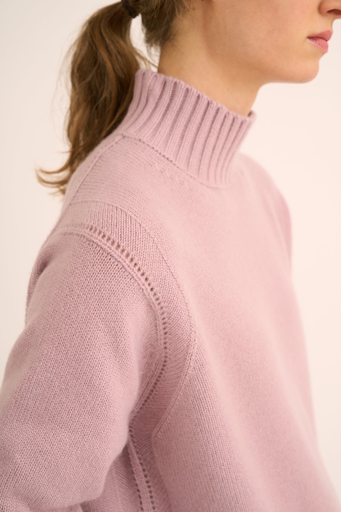 217 Turtle neck sweater with pointelle detailing