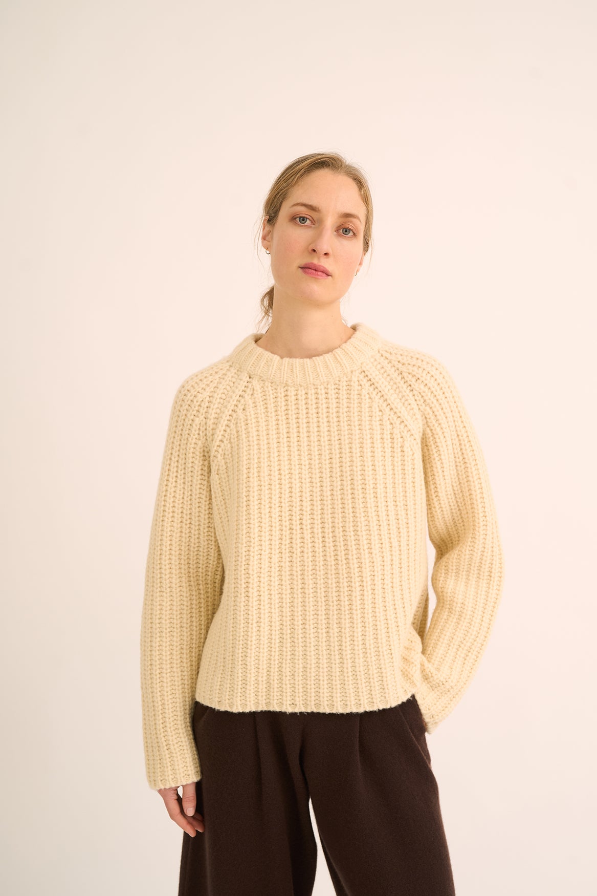 418 1/2 cardigan rib sweater