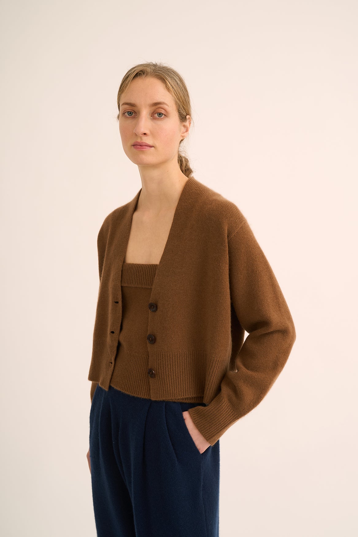 427 Cardigan with pointelle detailing