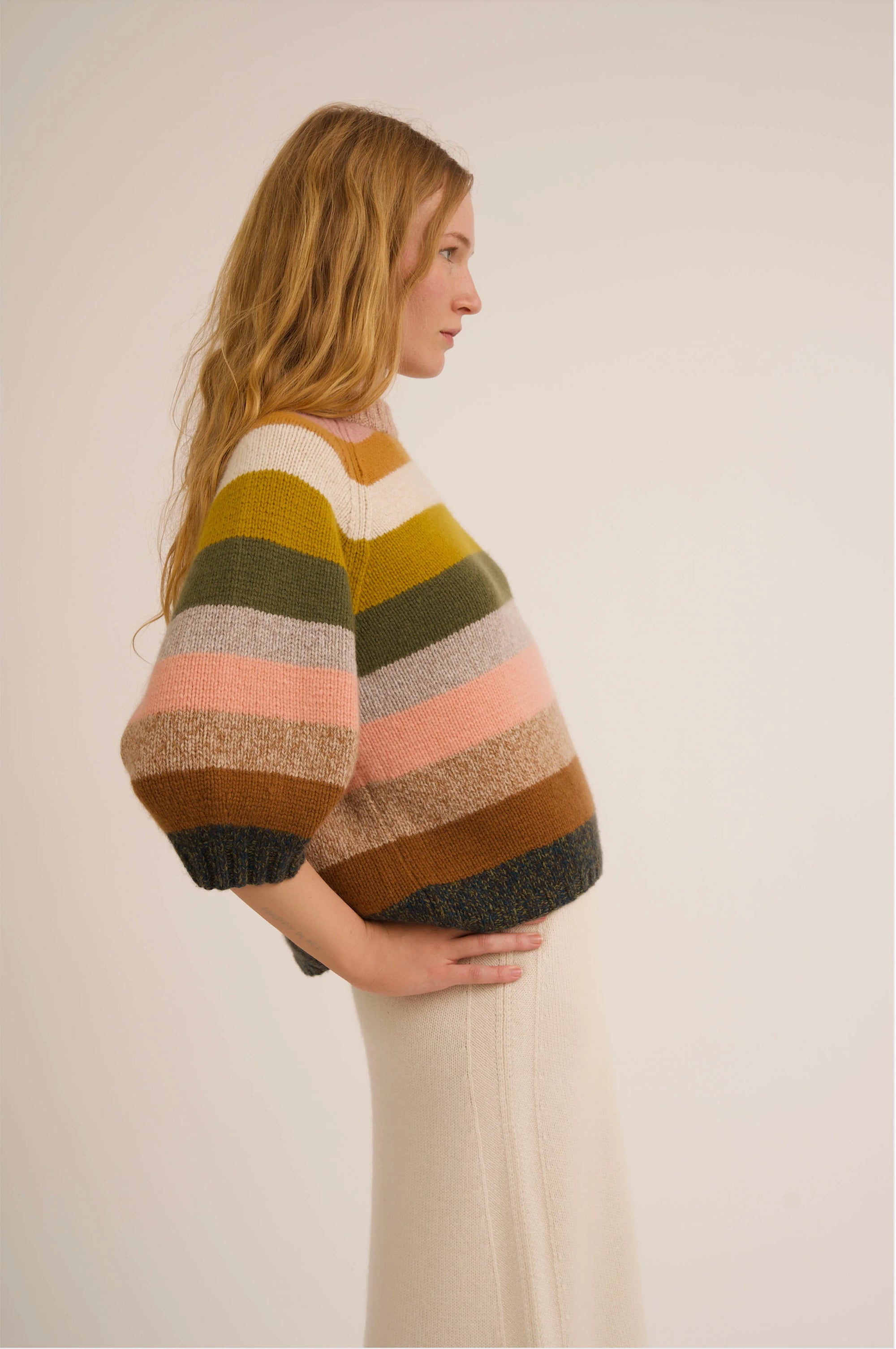 Hand Knitted Stripe Cashmere Sweater