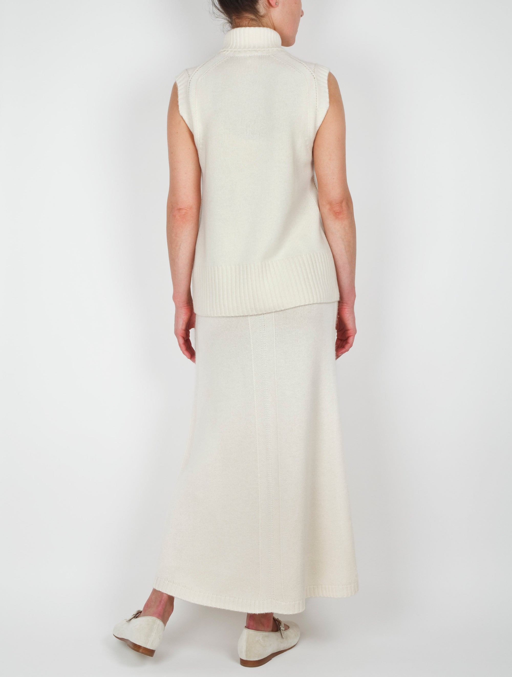 A Line Long Cashmere Skirt