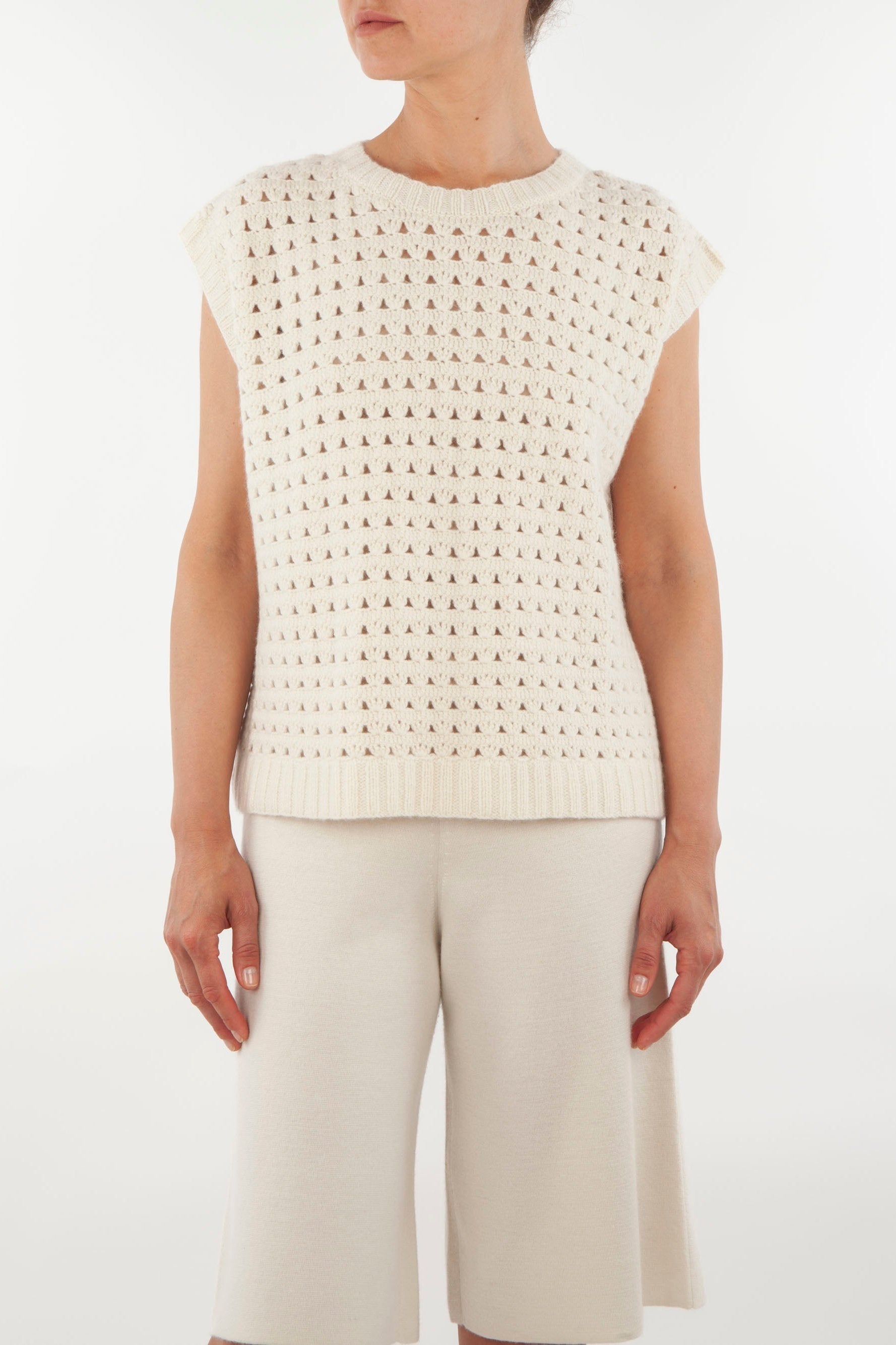 Crochet Cashmere Vest