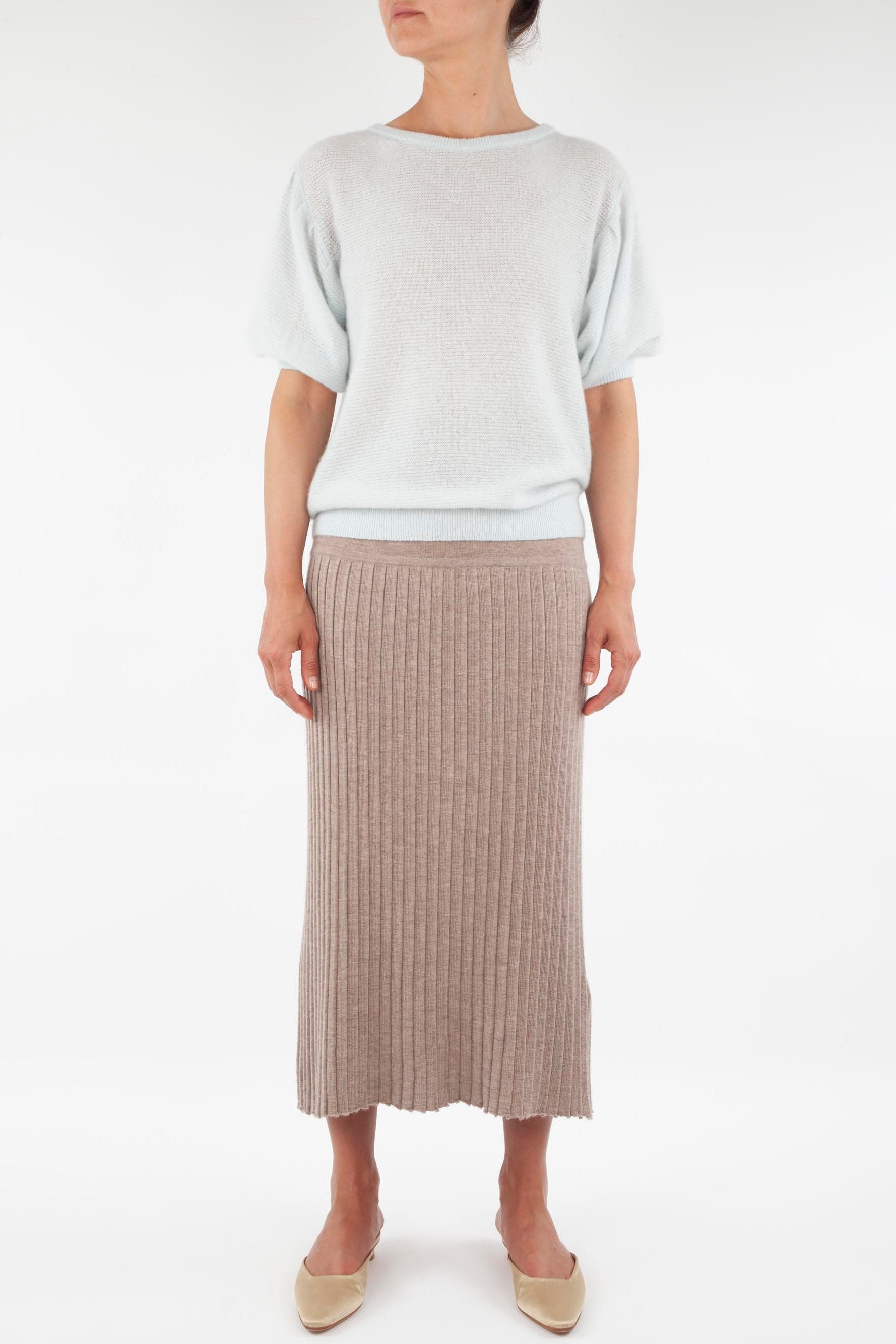 Pleated Cashmere Skirt