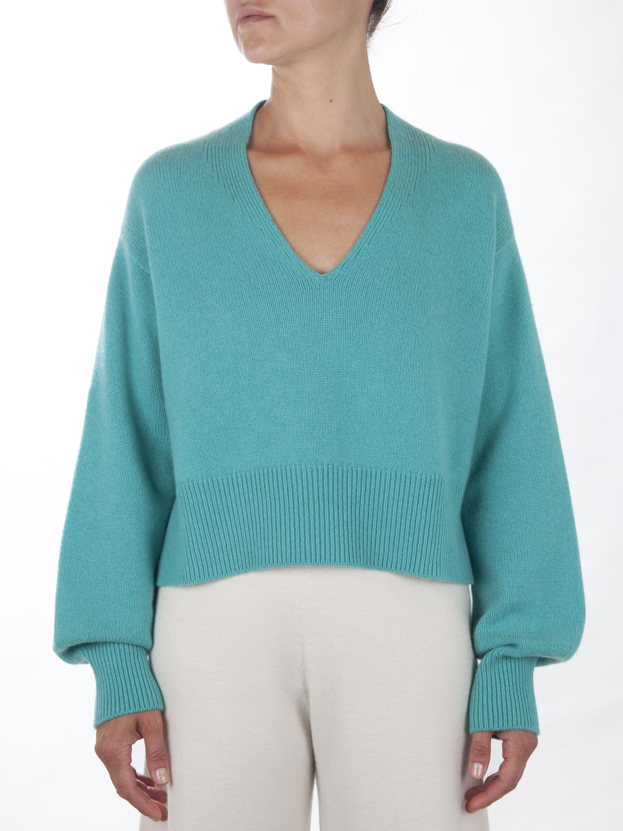 V Neck Boxy Cashmere Sweater